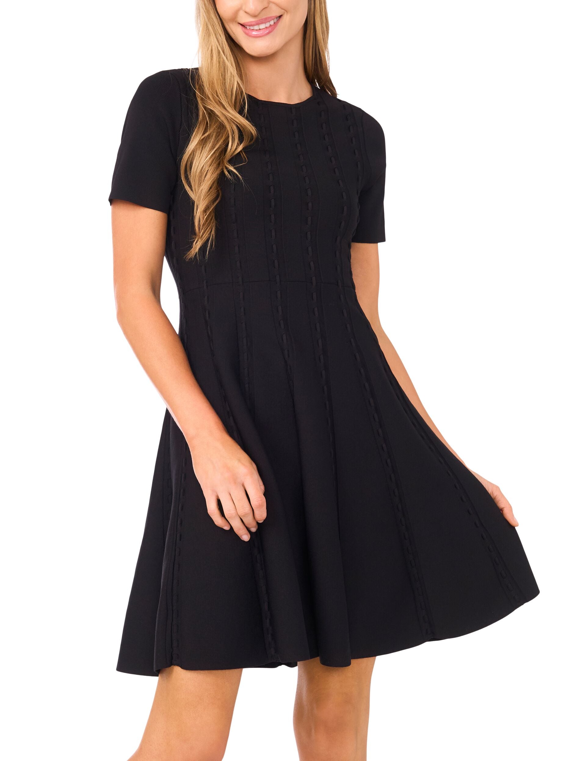 Women ELLA - Short Sleeve Ribbon Stitch Mini Dress - Ted Baker