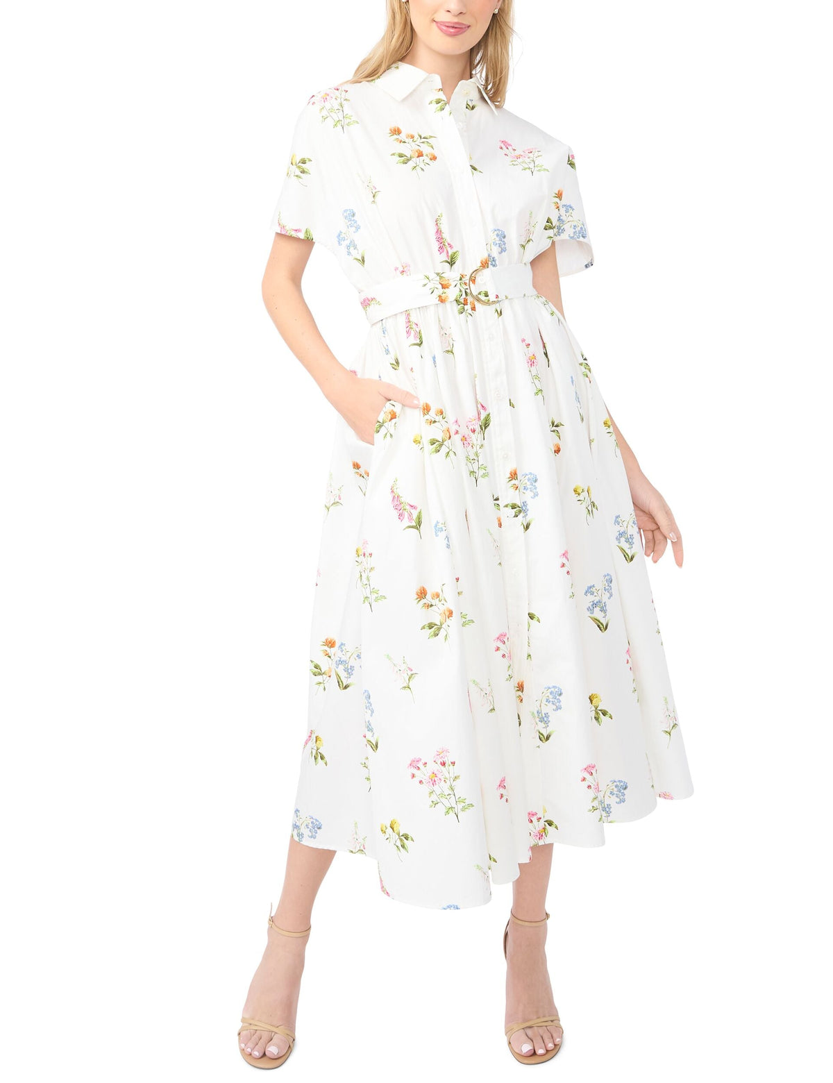 Women RILEY Floral Belted Midi Shirt Dress - Ted Baker