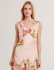 Women ALINA Floral Satin Low Cut Maxi Dress - Ted Baker