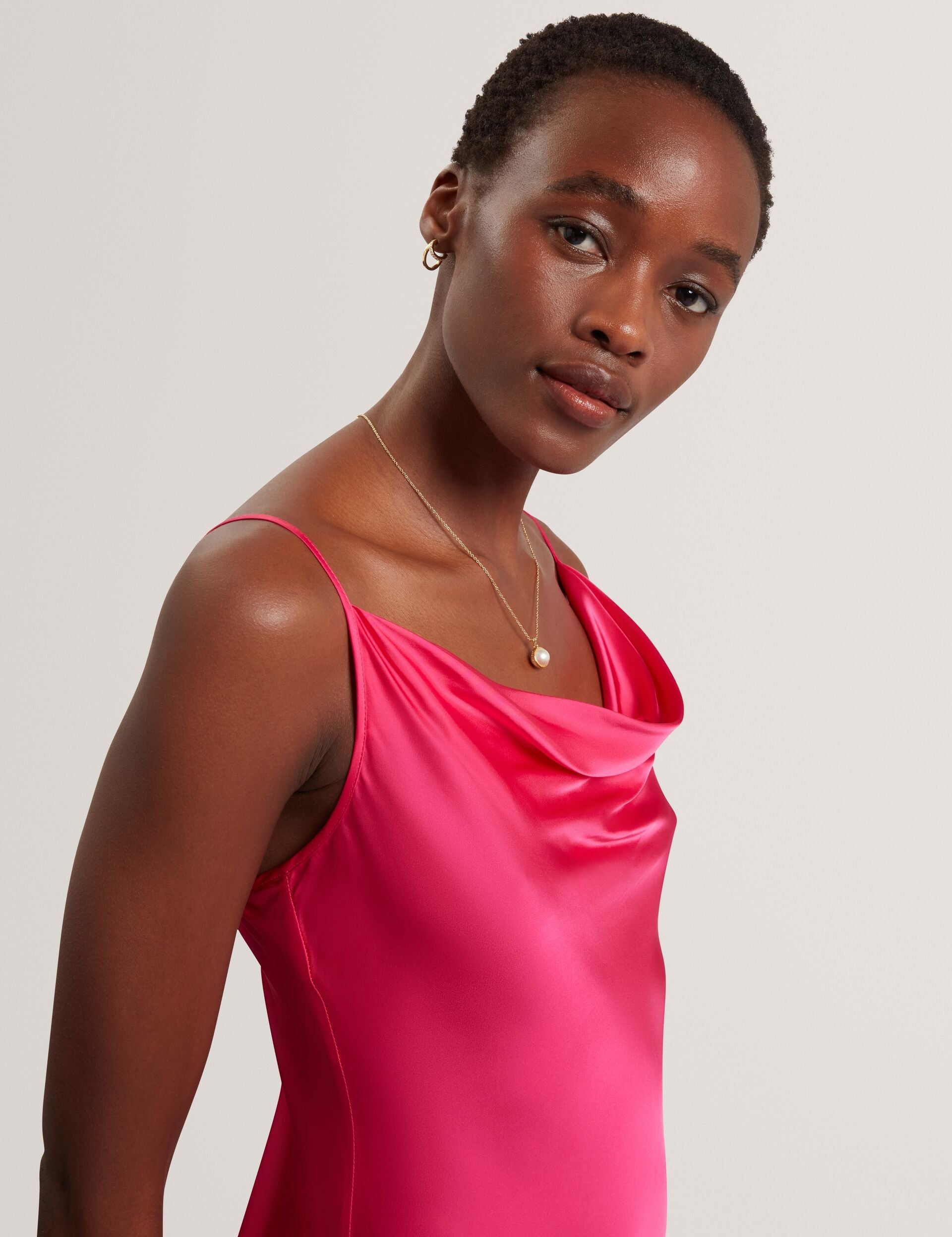Women EILA Satin Cowl Neck Strappy Maxi Dress - Ted Baker