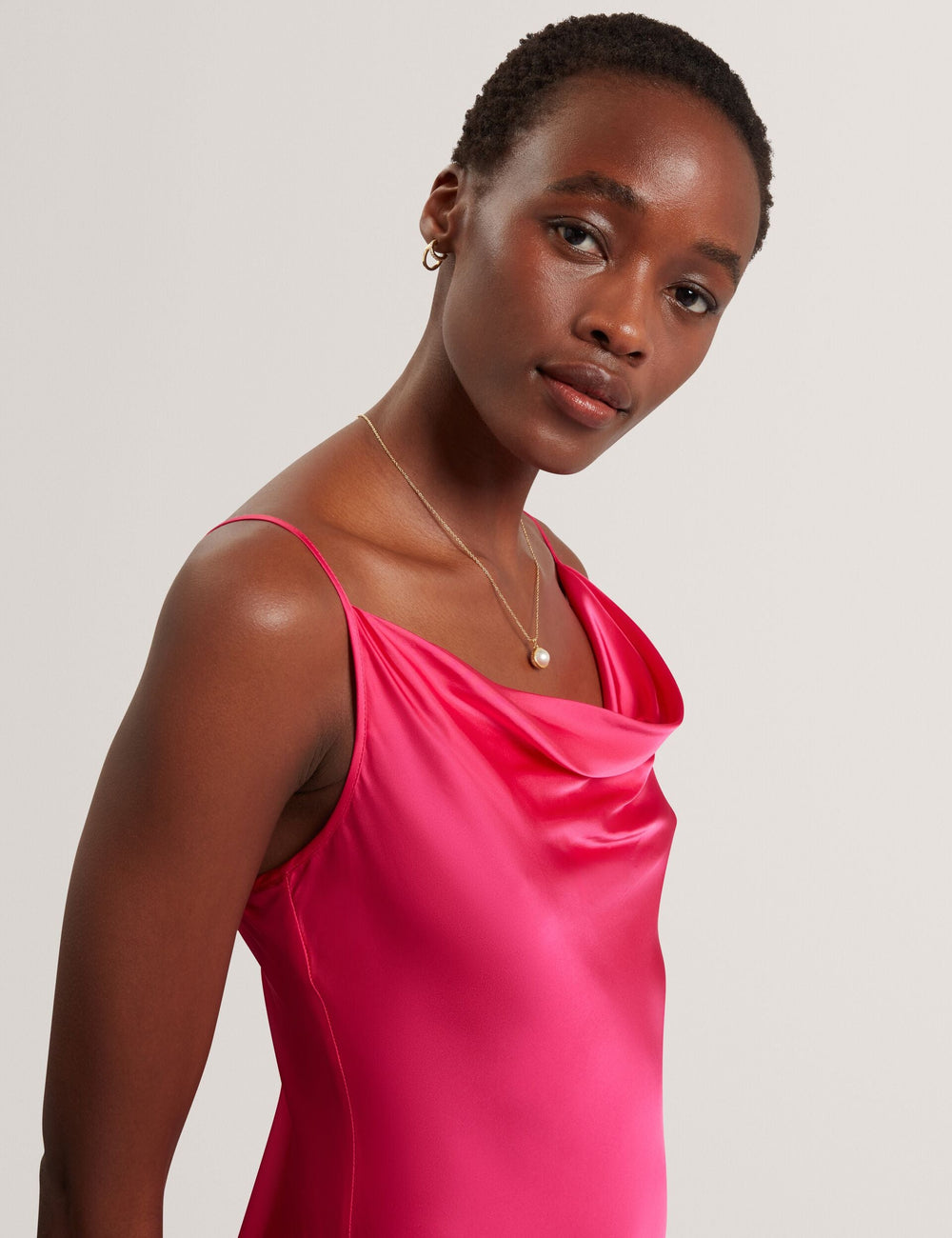 Women EILA Satin Cowl Neck Strappy Maxi Dress - Ted Baker
