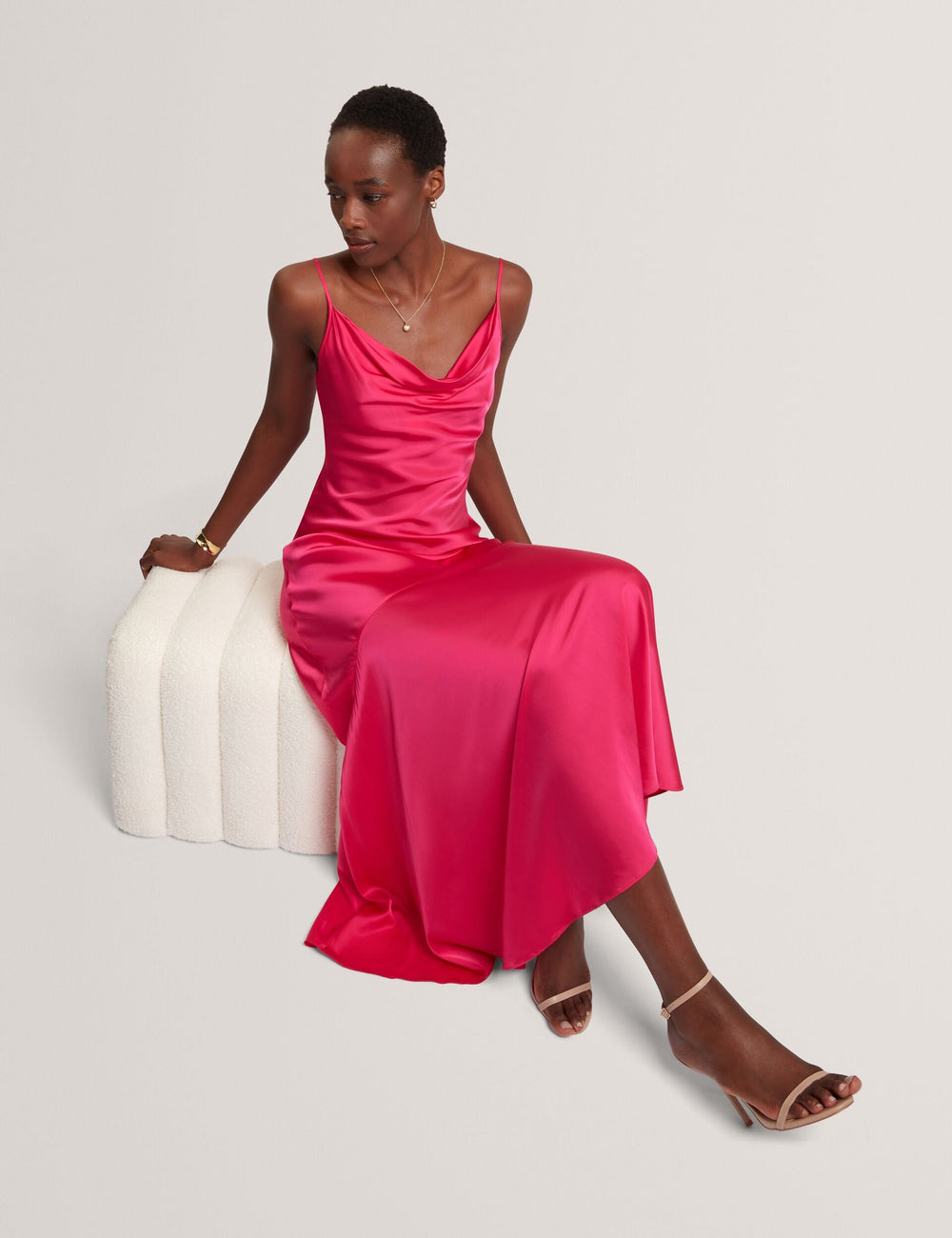 Women EILA Satin Cowl Neck Strappy Maxi Dress - Ted Baker