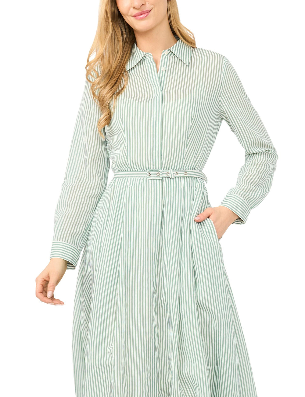 Women LYNN Striped Belted Midi Shirt Dress - Ted Baker