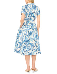 Women RORY Cotton Floral Belted Midi Shirt Dress - Ted Baker