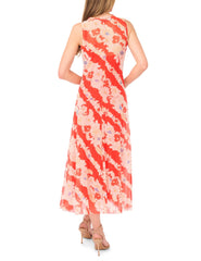 Women MARIELLA Floral Stripe Sleeveless Mesh Midi Dress - Ted Baker