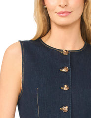 Women MIA Buttoned Sleeveless Denim Midi Dress - Ted Baker