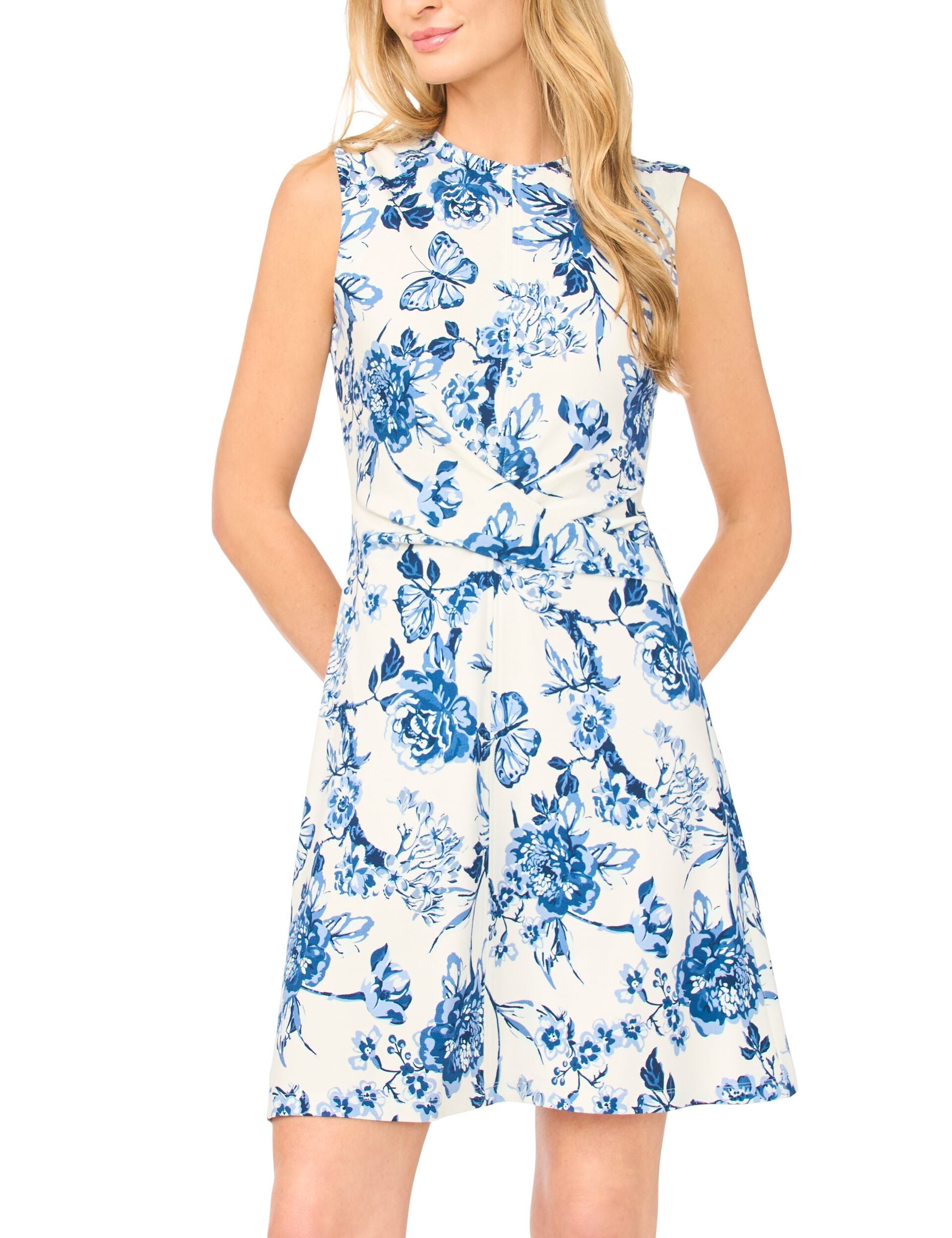 Women TANYA Floral Twist Front Sleeveless Mini Dress - Ted Baker
