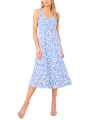 Women NARA Floral Denim Scoop Neck Midi Dress - Ted Baker