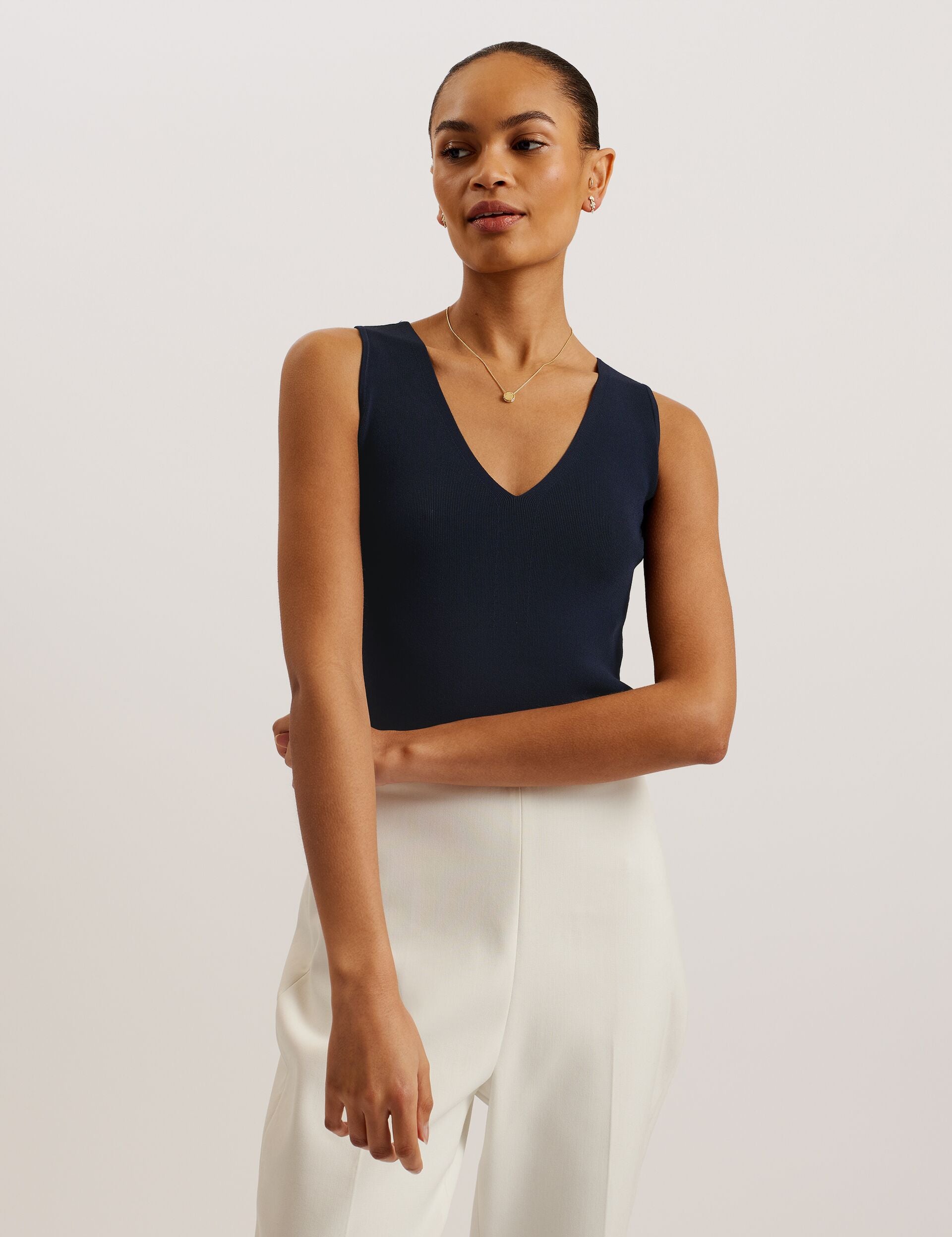 Women JOSIIY - V Neck Slim Fit Sleeveless Knit Top - Ted Baker
