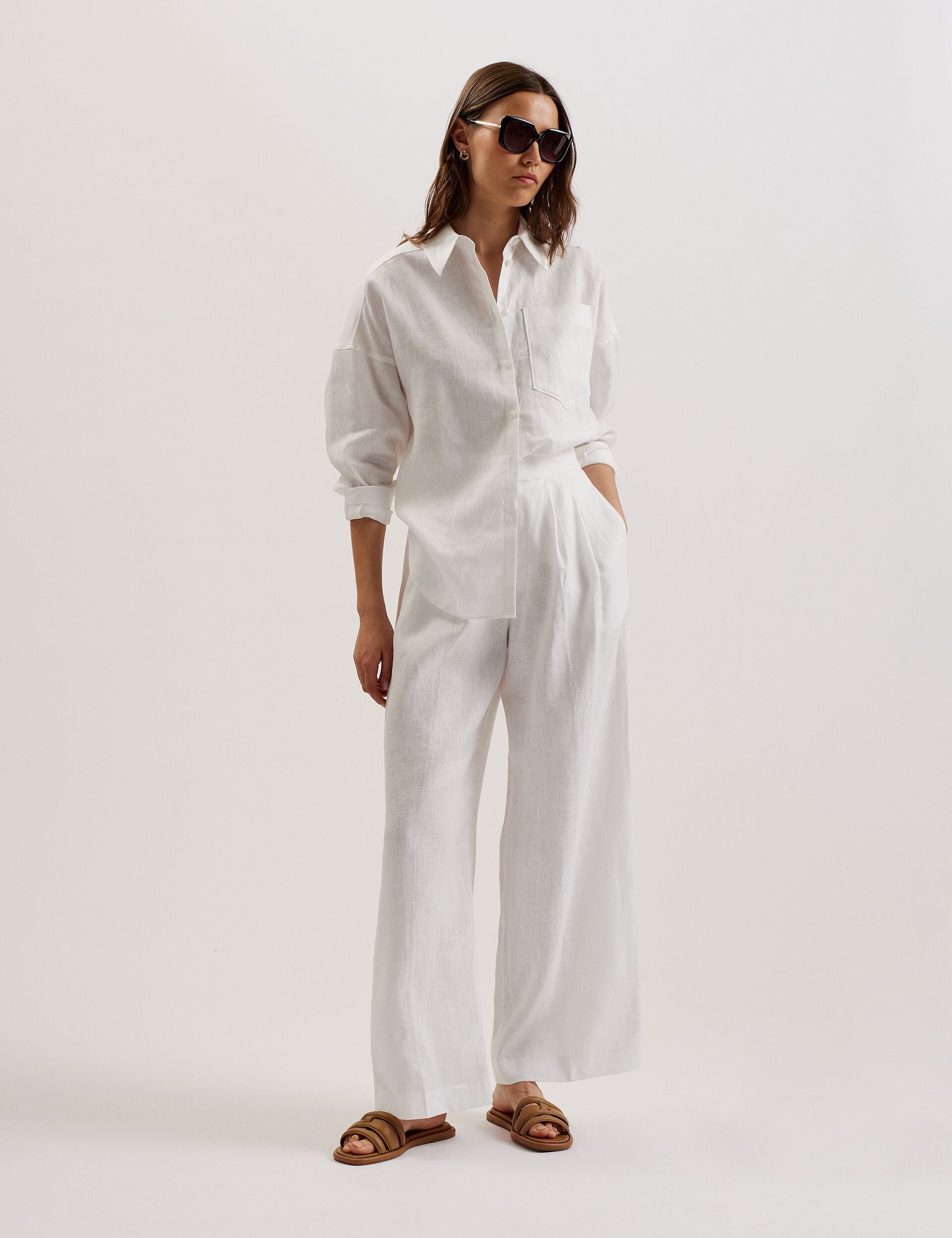 Women TOLOCA - Oversized Linen Shirt - Ted Baker