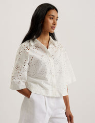 Women KILKIS - Broderie Cropped Shirt - Ted Baker