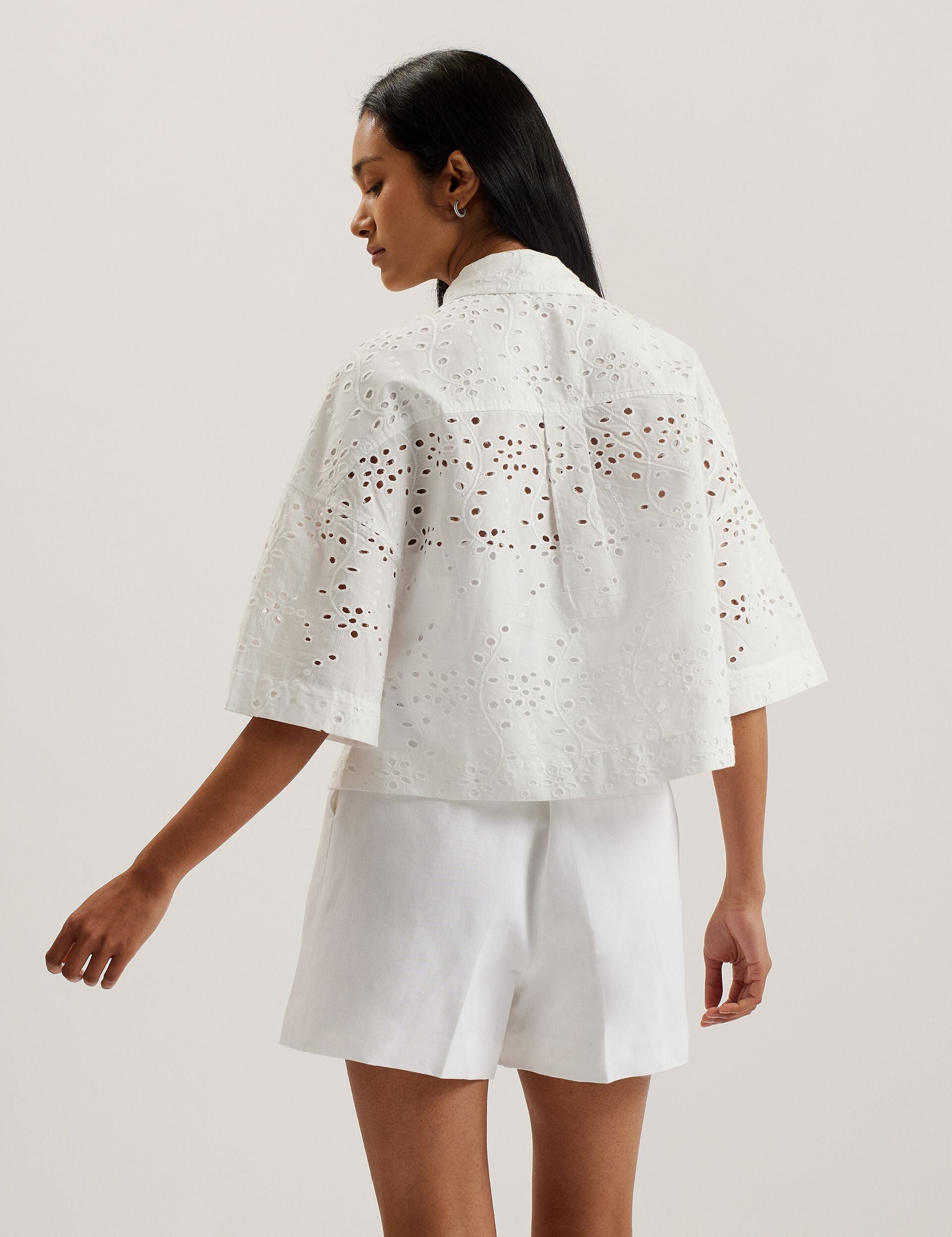 Women KILKIS - Broderie Cropped Shirt - Ted Baker