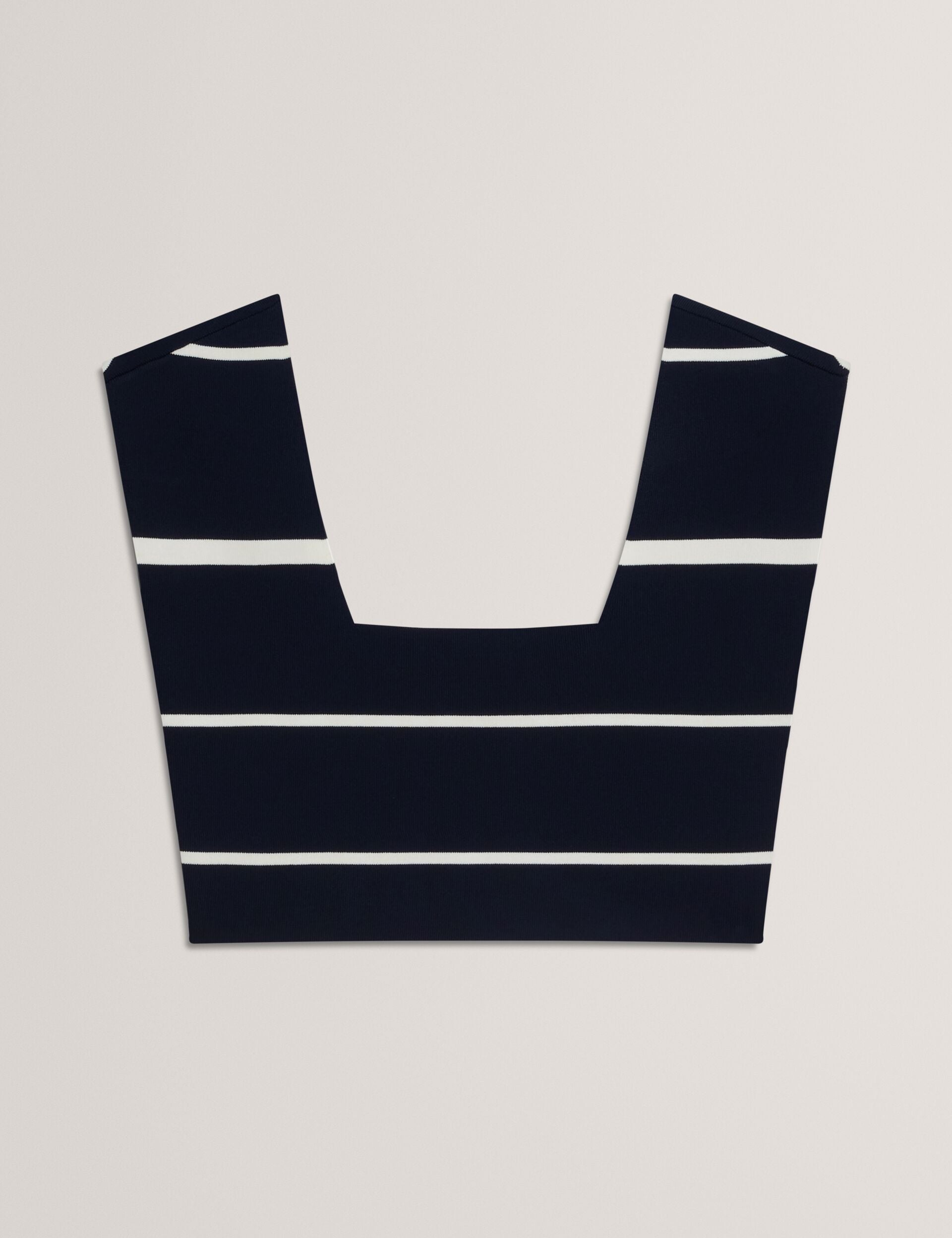 Women ELLLE - Striped Knit Square Neck Cropped Top - Ted Baker