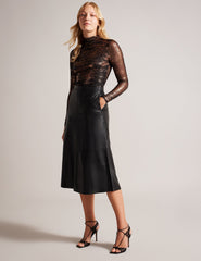 Women SOFIY - Foil Print High Neck Mesh Top - Ted Baker