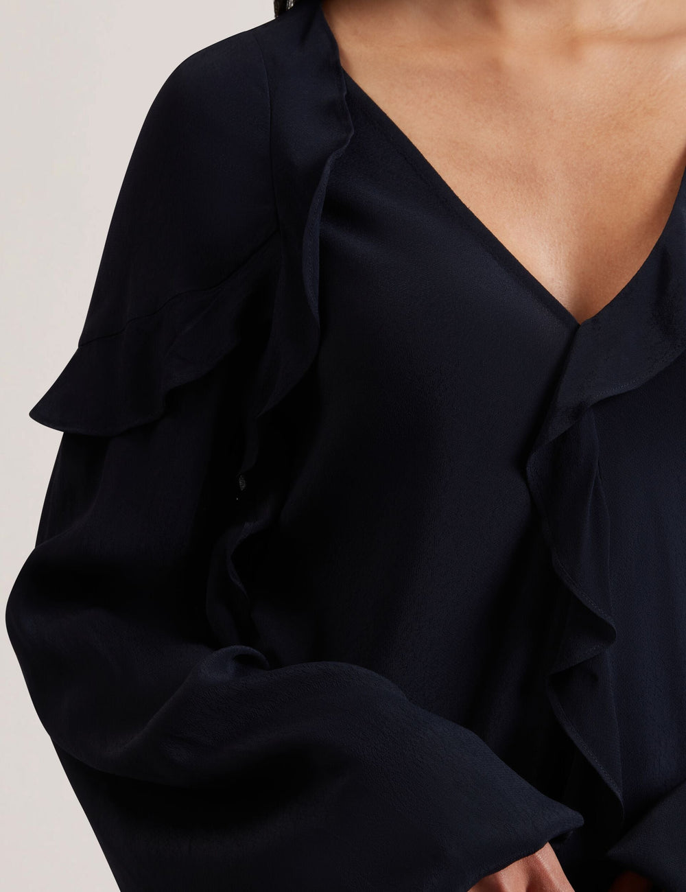 Women KAYFA - Waterfall Ruffle Trim Long Sleeve Blouse - Ted Baker