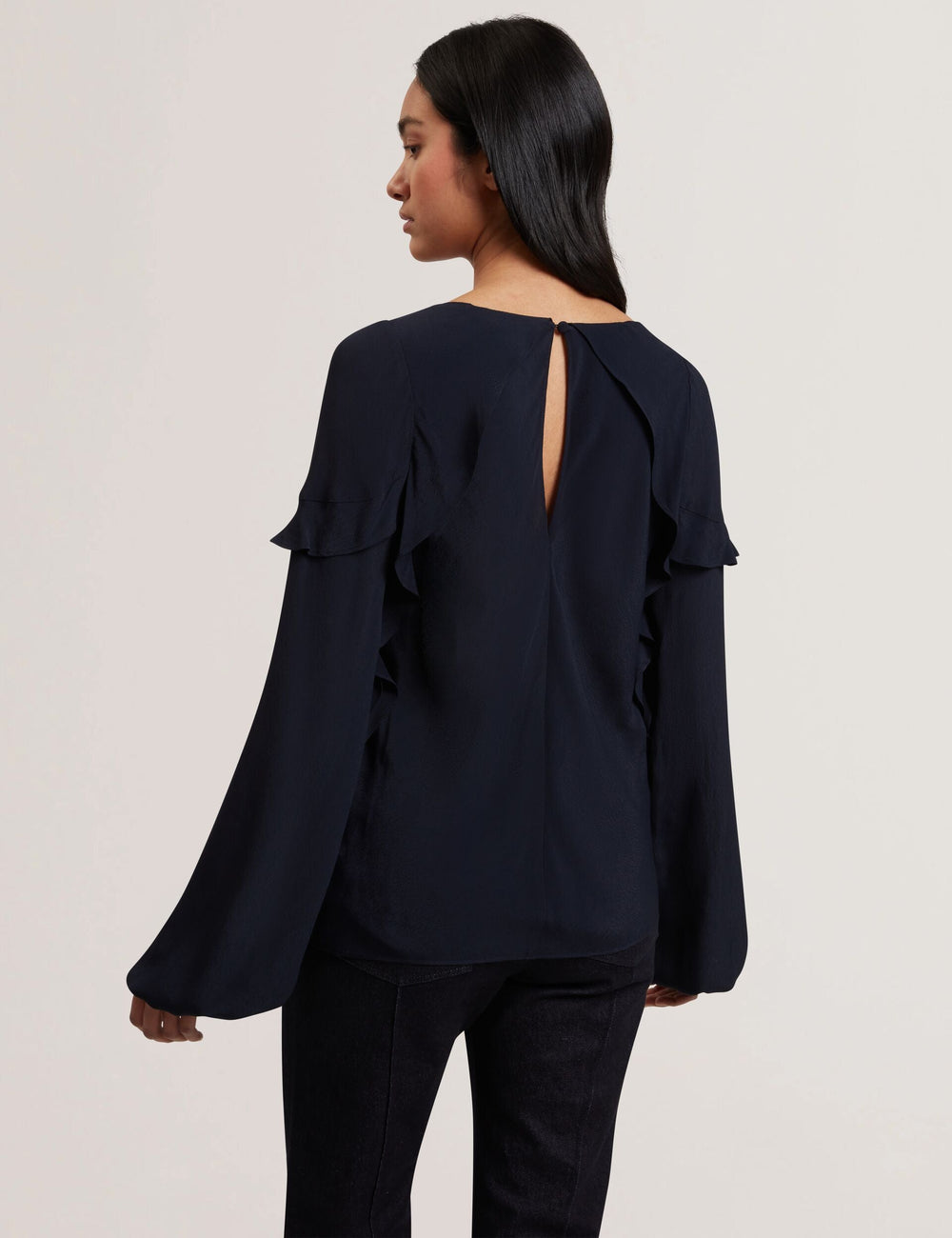 Women KAYFA - Waterfall Ruffle Trim Long Sleeve Blouse - Ted Baker