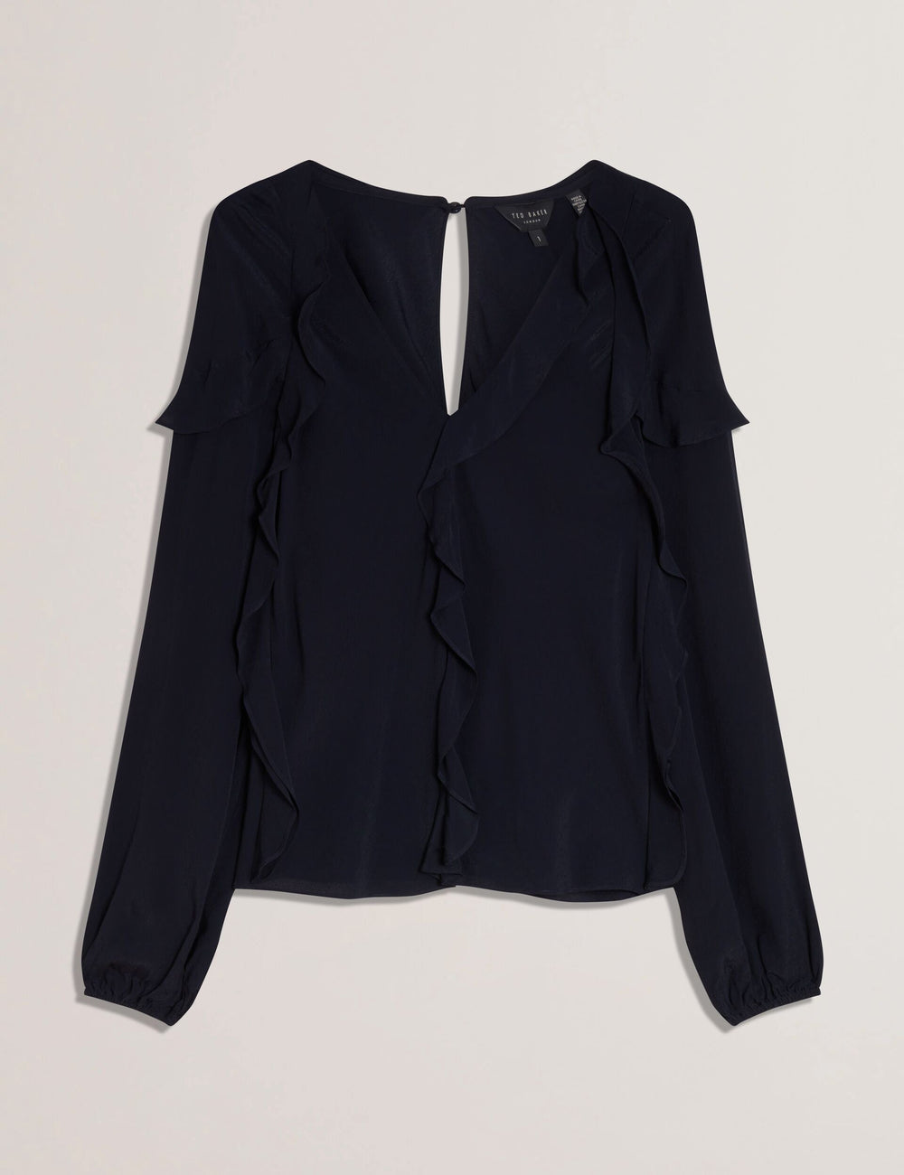 Women KAYFA - Waterfall Ruffle Trim Long Sleeve Blouse - Ted Baker