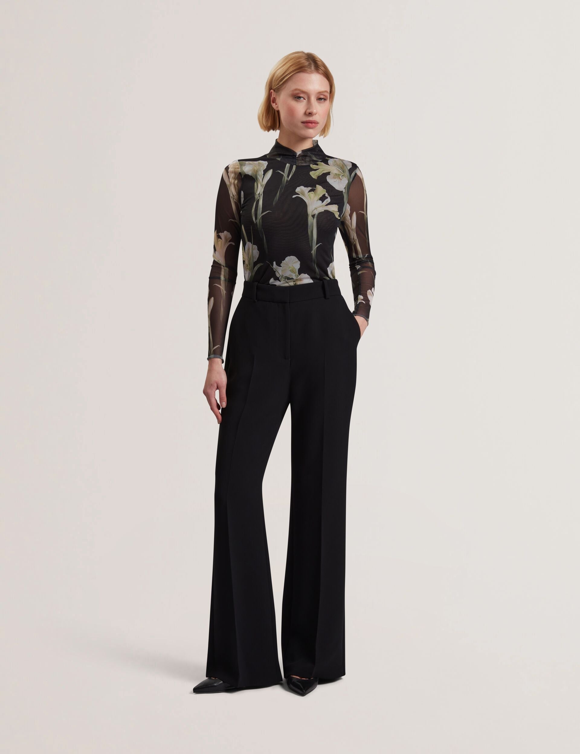 Women FIAAHH - Floral Print High Neck Sheer Mesh Top - Ted Baker