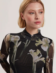 Women FIAAHH - Floral Print High Neck Sheer Mesh Top - Ted Baker
