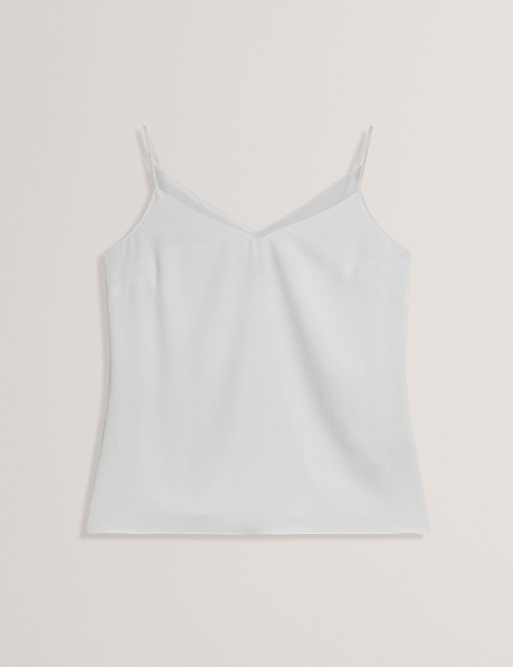 Women LULEA Chiffon Detail V-Neck Strappy Cami Top in Ivory - Ted Baker
