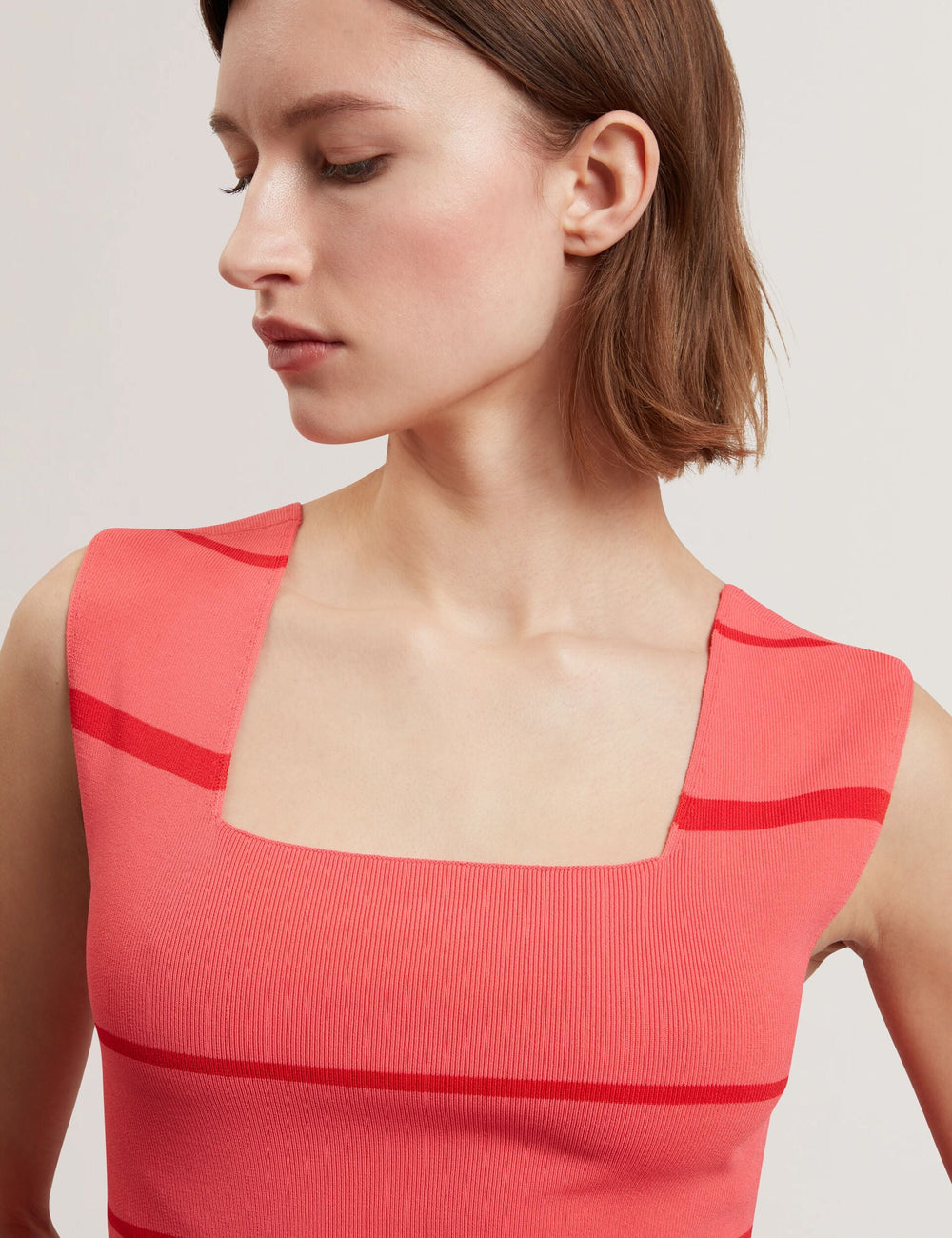 Women LAYDAA - Striped Knit Square Neck Sleeveless Top - Ted Baker