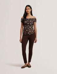 Women ZAAMO - Off-the-Shoulder Polka Dot Mesh Top - Ted Baker