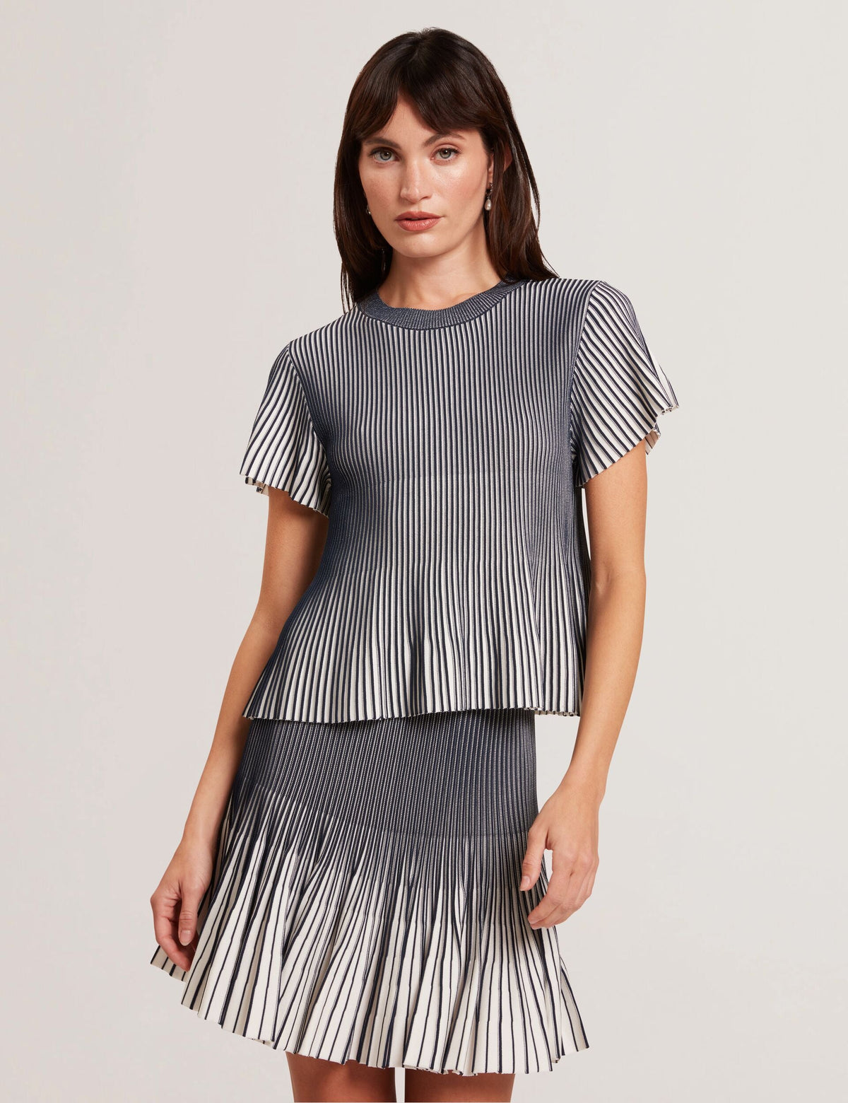 Women HETHRR - Textured Knit Fluted Short Sleeve Top - Ted Baker