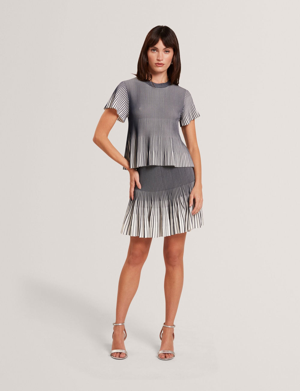 Women HETHRR - Textured Knit Fluted Short Sleeve Top - Ted Baker