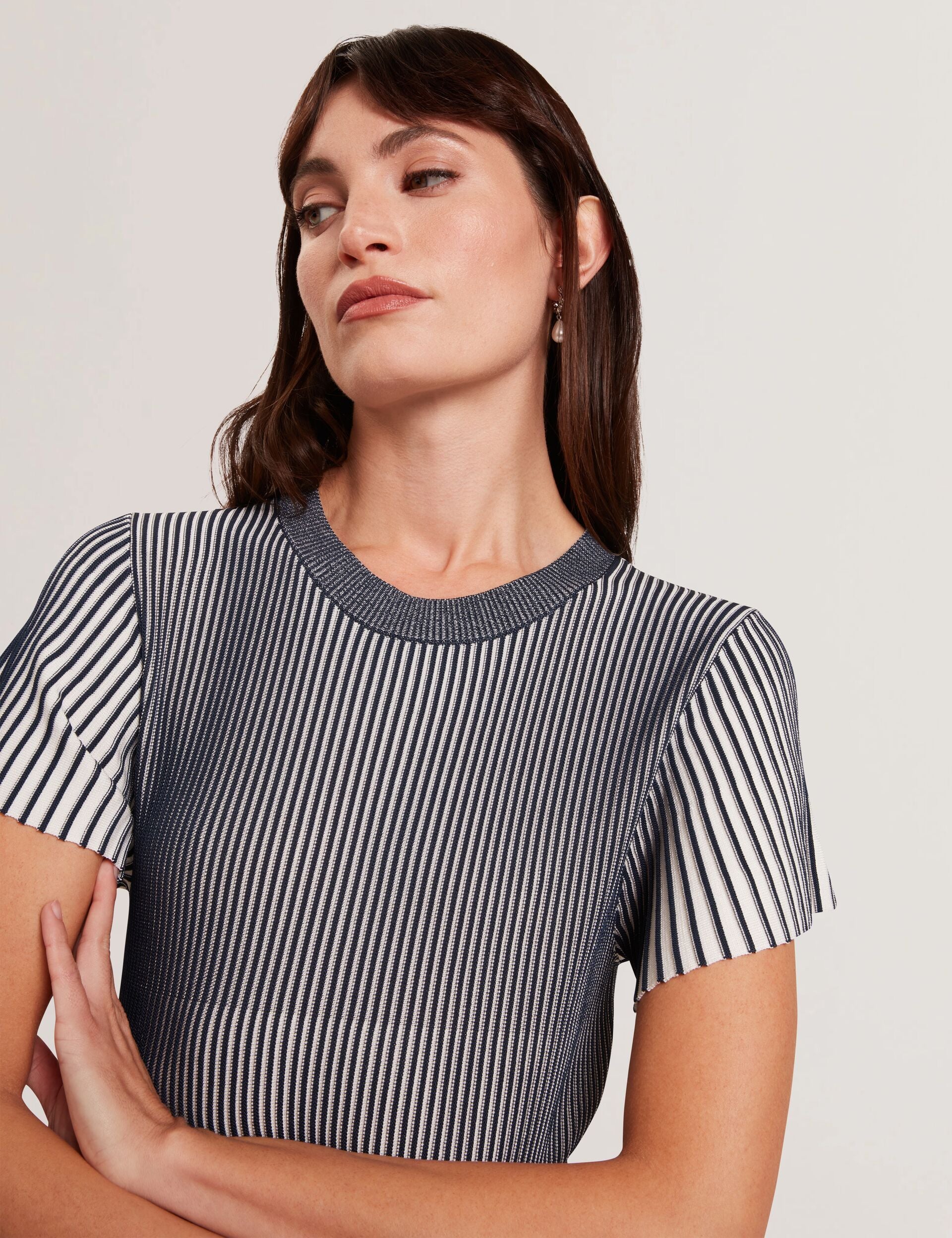 Women HETHRR - Textured Knit Fluted Short Sleeve Top - Ted Baker
