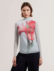 Women PIPYA - Floral High Neck Long Sleeve Mesh Top - Ted Baker