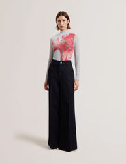Women PIPYA - Floral High Neck Long Sleeve Mesh Top - Ted Baker