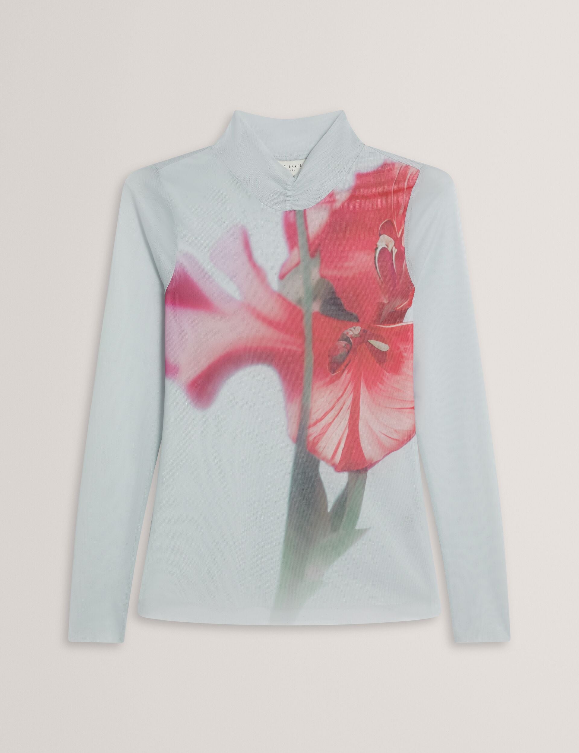 Women PIPYA - Floral High Neck Long Sleeve Mesh Top - Ted Baker