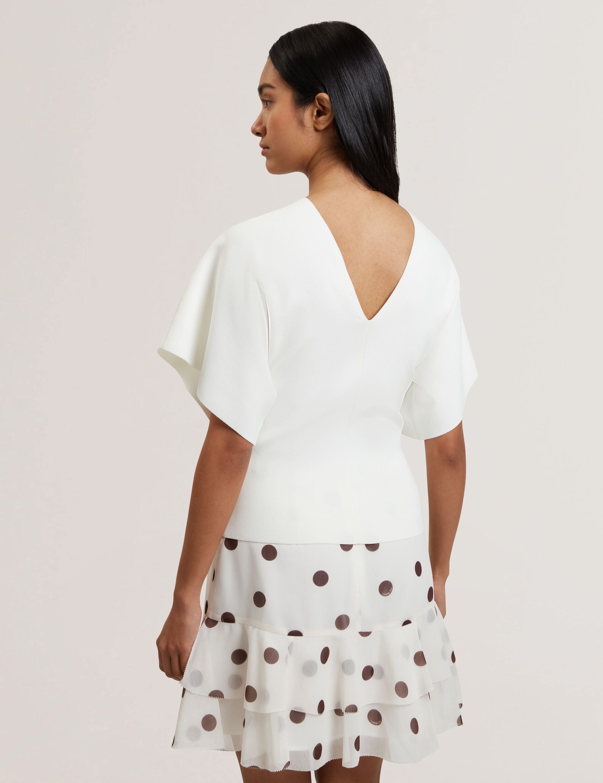Women REGINAH - Wide Short Sleeve V-Neck Knitted Top - Ted Baker