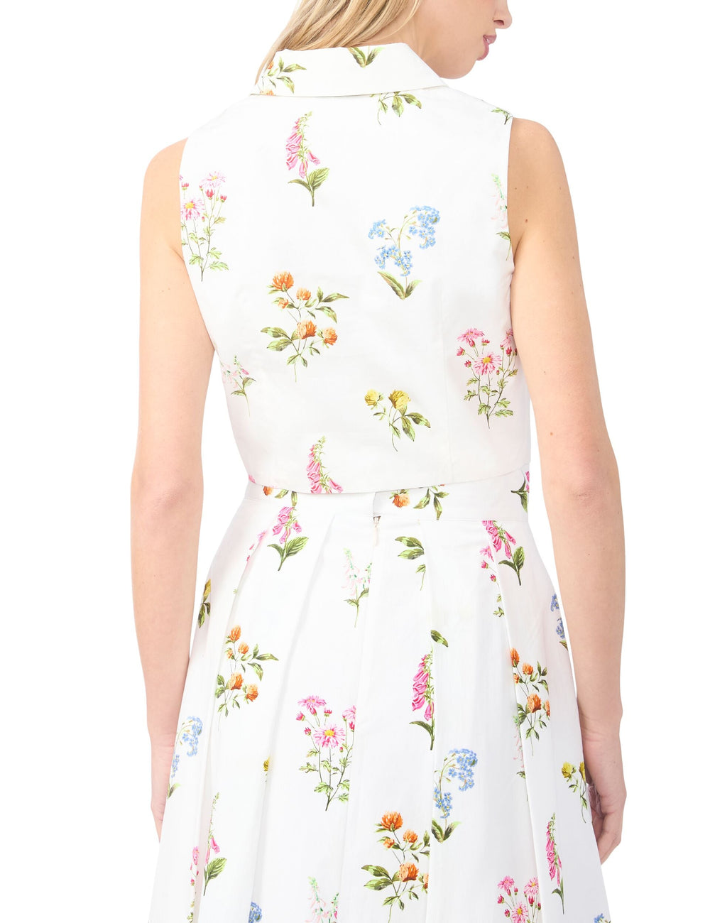 Women YORK Cotton Floral Sleeveless Cropped Shirt - Ted Baker