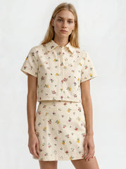 Women LIZ Wildflower Embroidered Cropped Shirt - Ted Baker