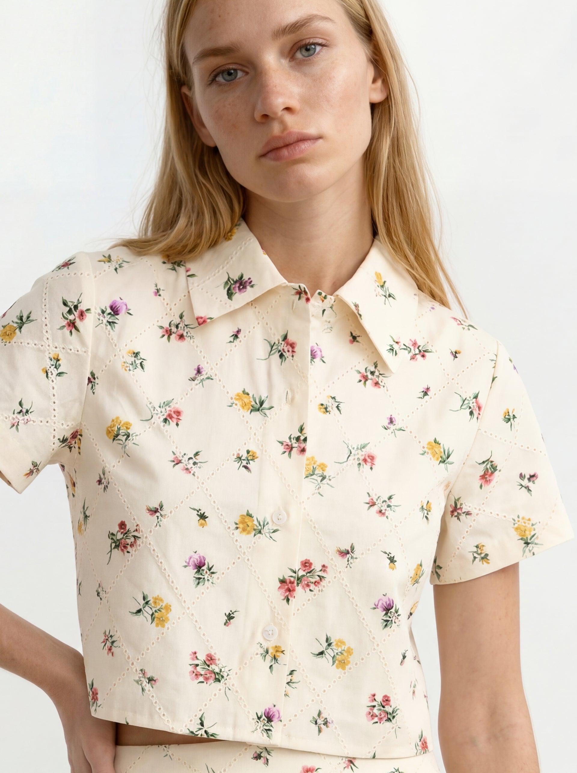 Women LIZ Wildflower Embroidered Cropped Shirt - Ted Baker
