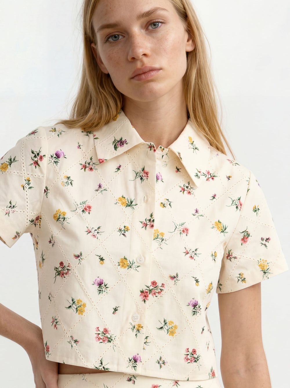 Women LIZ Wildflower Embroidered Cropped Shirt - Ted Baker