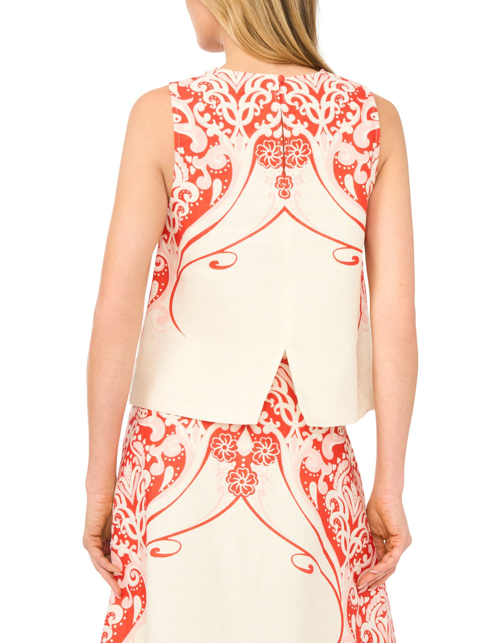 Women GEORGIA Printed Detail Relaxed Linen Shell Top - Ted Baker