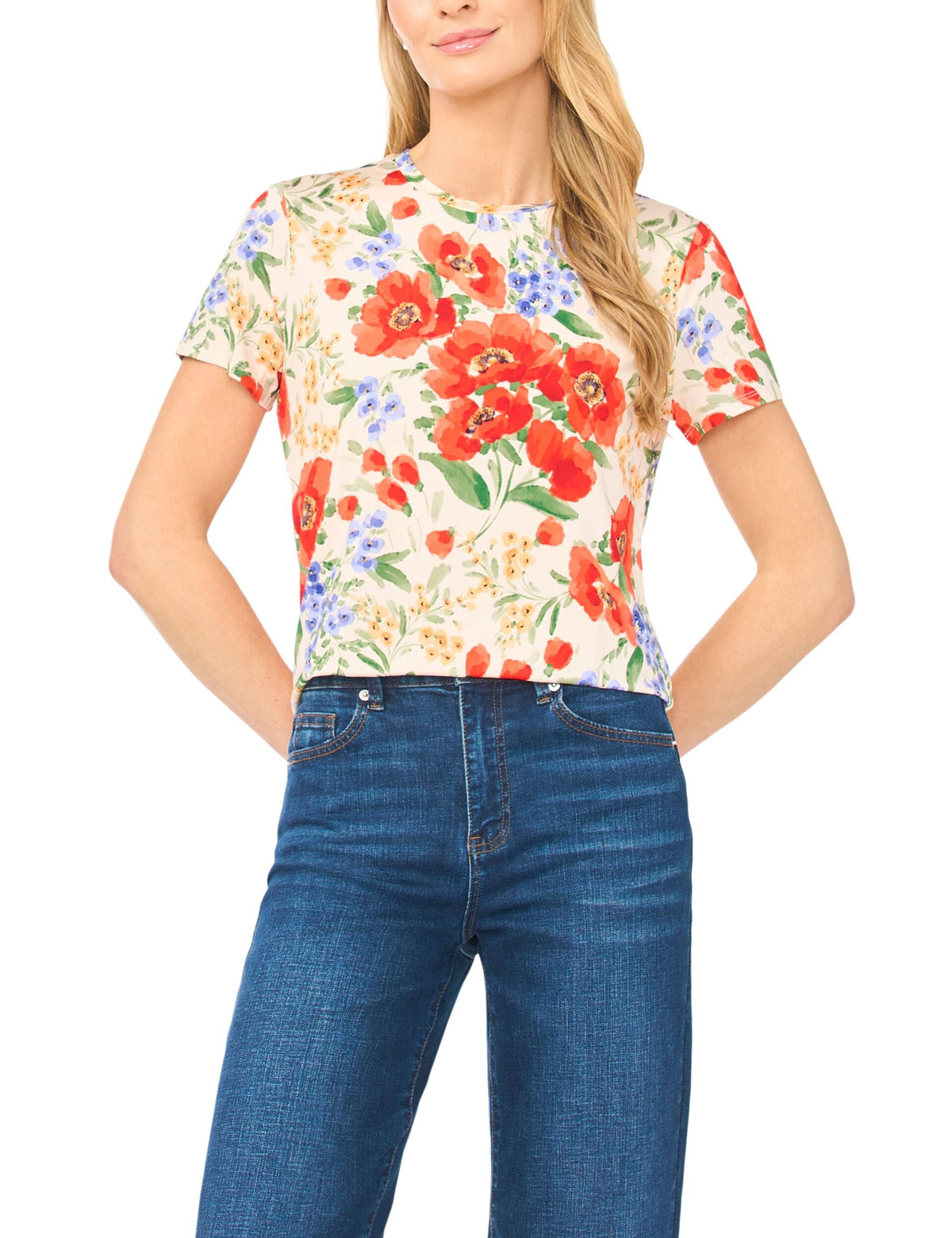 Women KNITTOP Poppy Print Slim Fit T-Shirt - Ted Baker