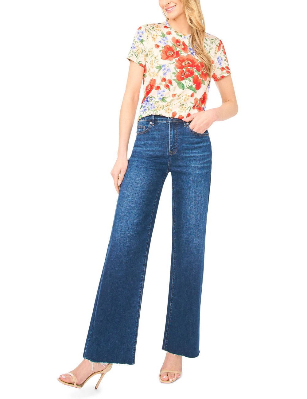 Women KNITTOP Poppy Print Slim Fit T-Shirt - Ted Baker