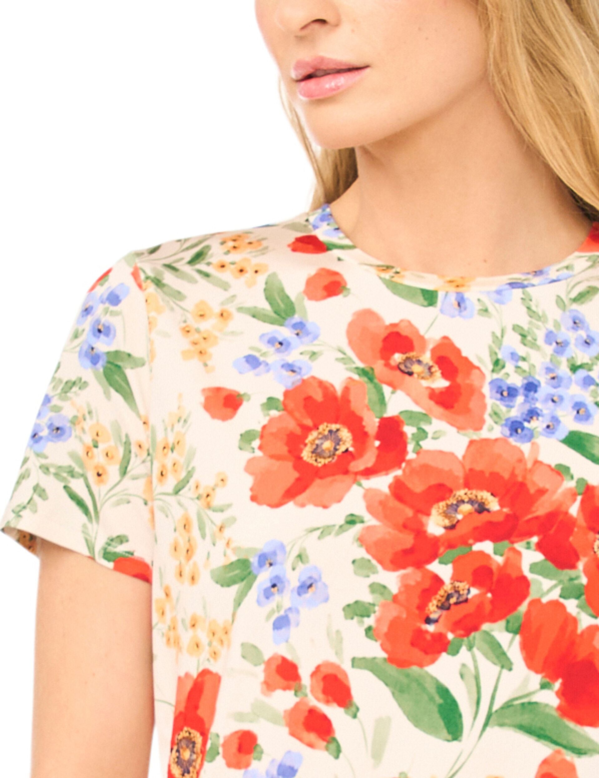 Women KNITTOP Poppy Print Slim Fit T-Shirt - Ted Baker
