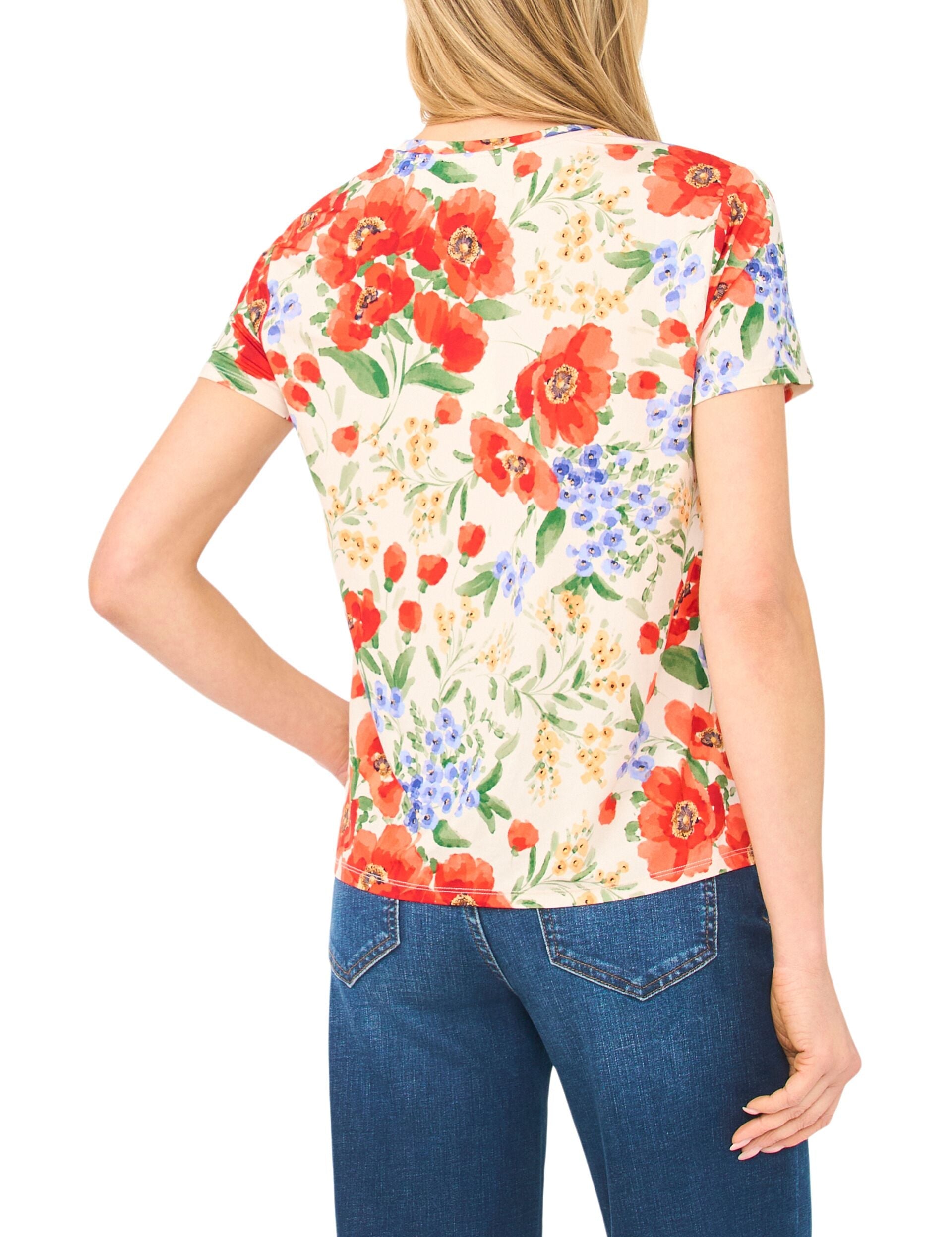Women KNITTOP Poppy Print Slim Fit T-Shirt - Ted Baker