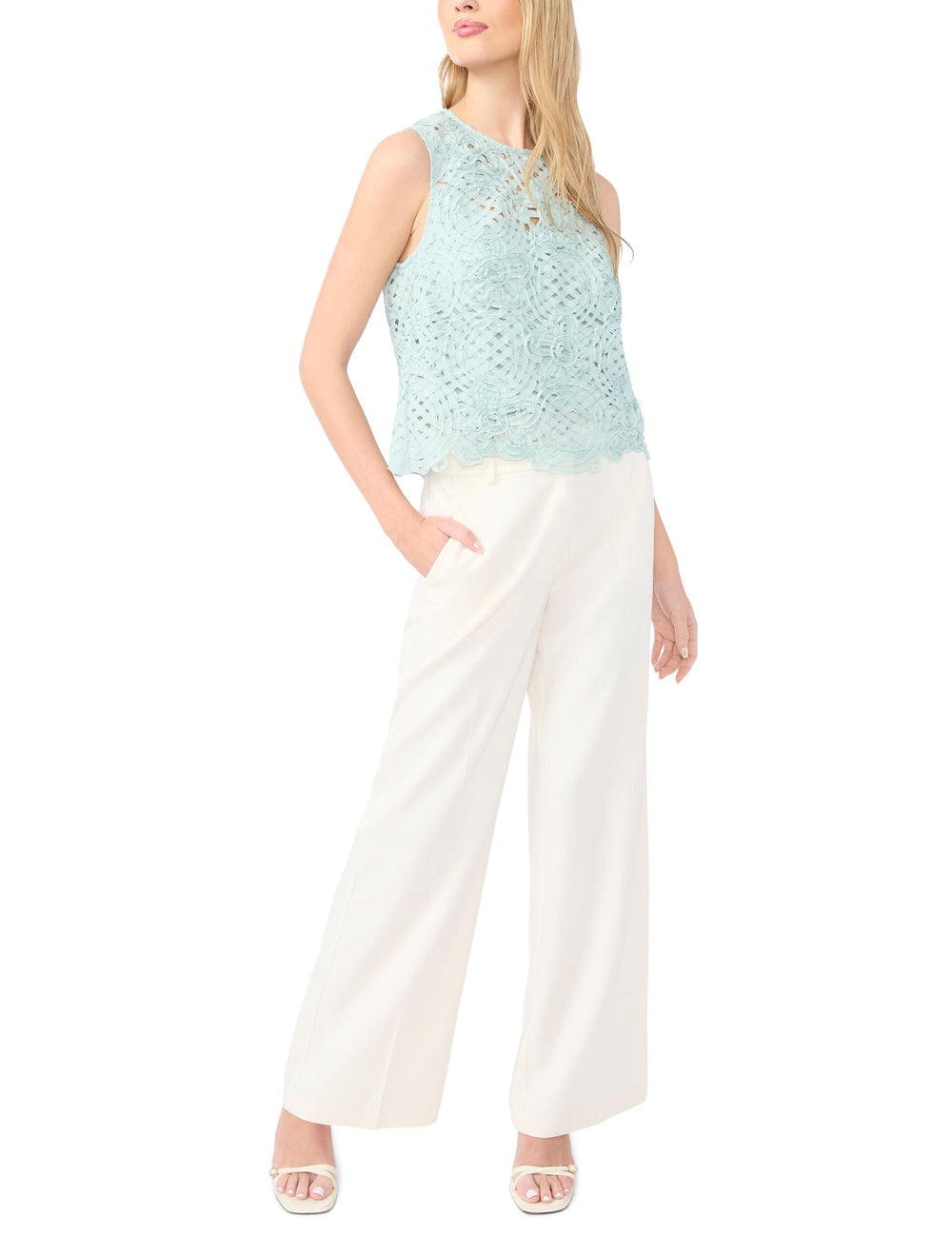Women HAZEL Floral Crosshatch Cropped Shell Top - Ted Baker