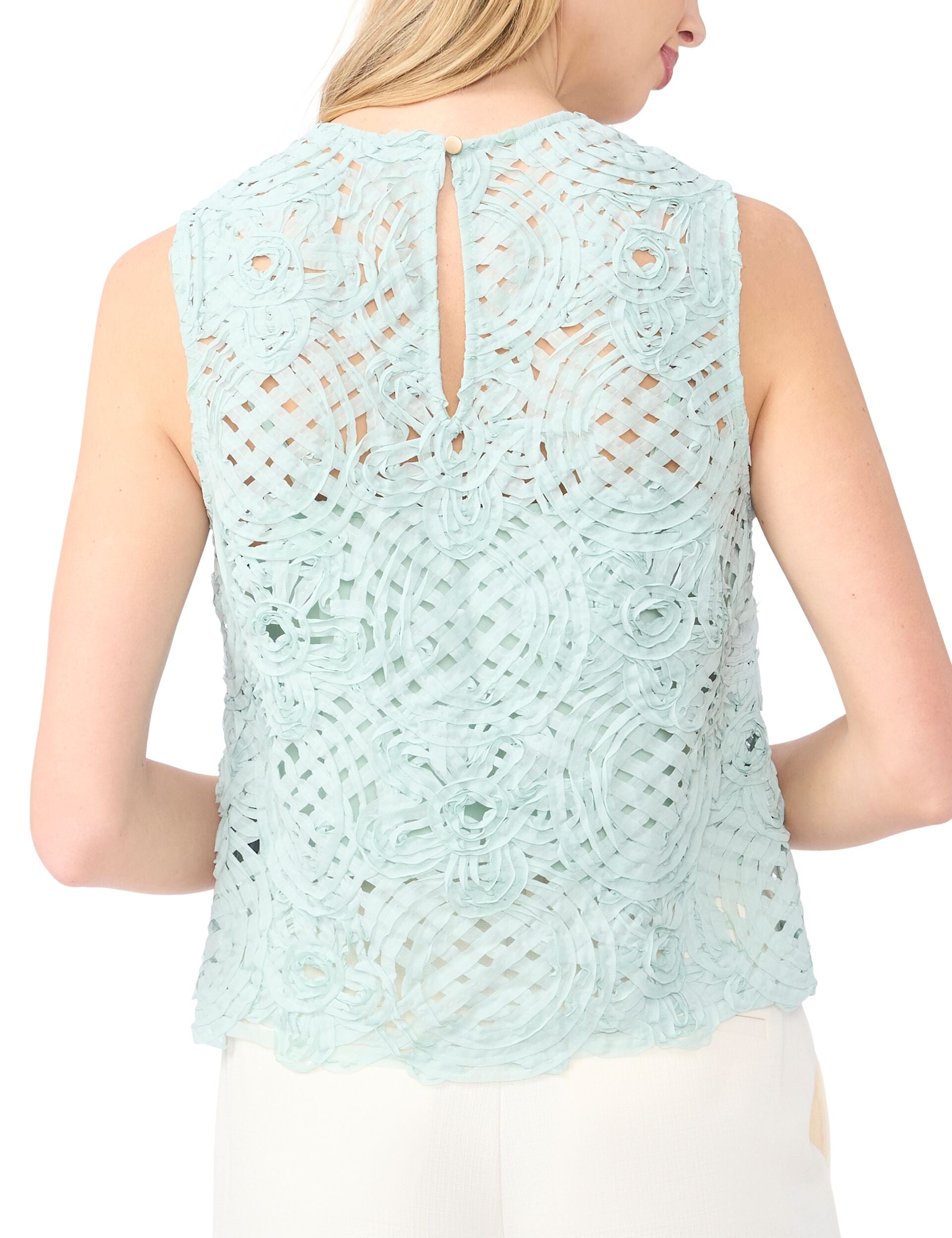 Women HAZEL Floral Crosshatch Cropped Shell Top - Ted Baker