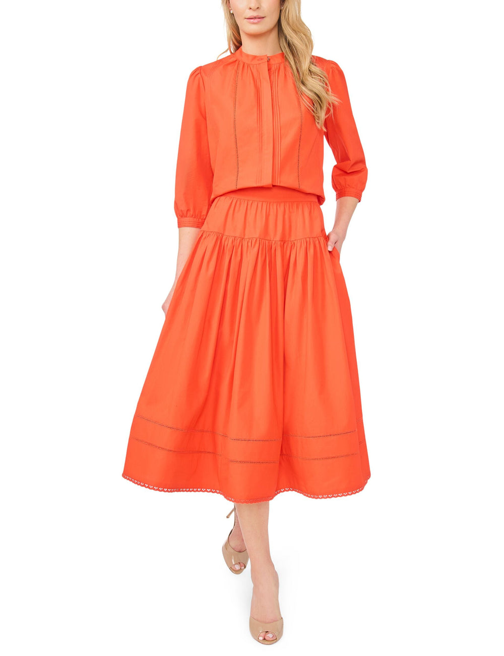 Women CAMILLE Relaxed Mandarin Collar Cotton Blouse - Ted Baker