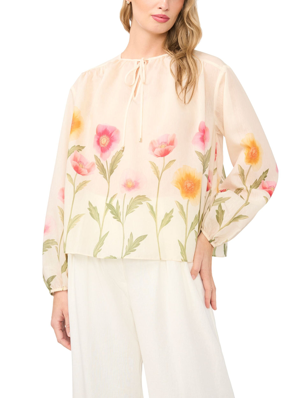 Women ROCHELLE Floral Print Tie Neck Relaxed Blouse - Ted Baker