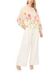 Women ROCHELLE Floral Print Tie Neck Relaxed Blouse - Ted Baker