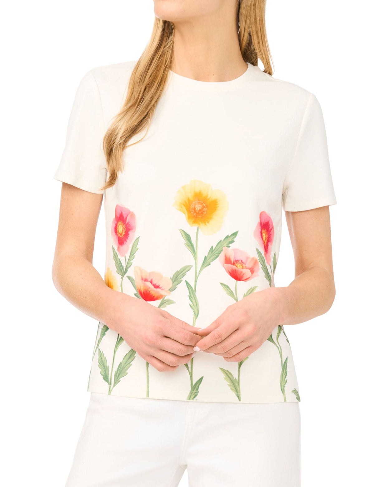 Women WILLOW Floral Border Crew Neck T-Shirt - Ted Baker