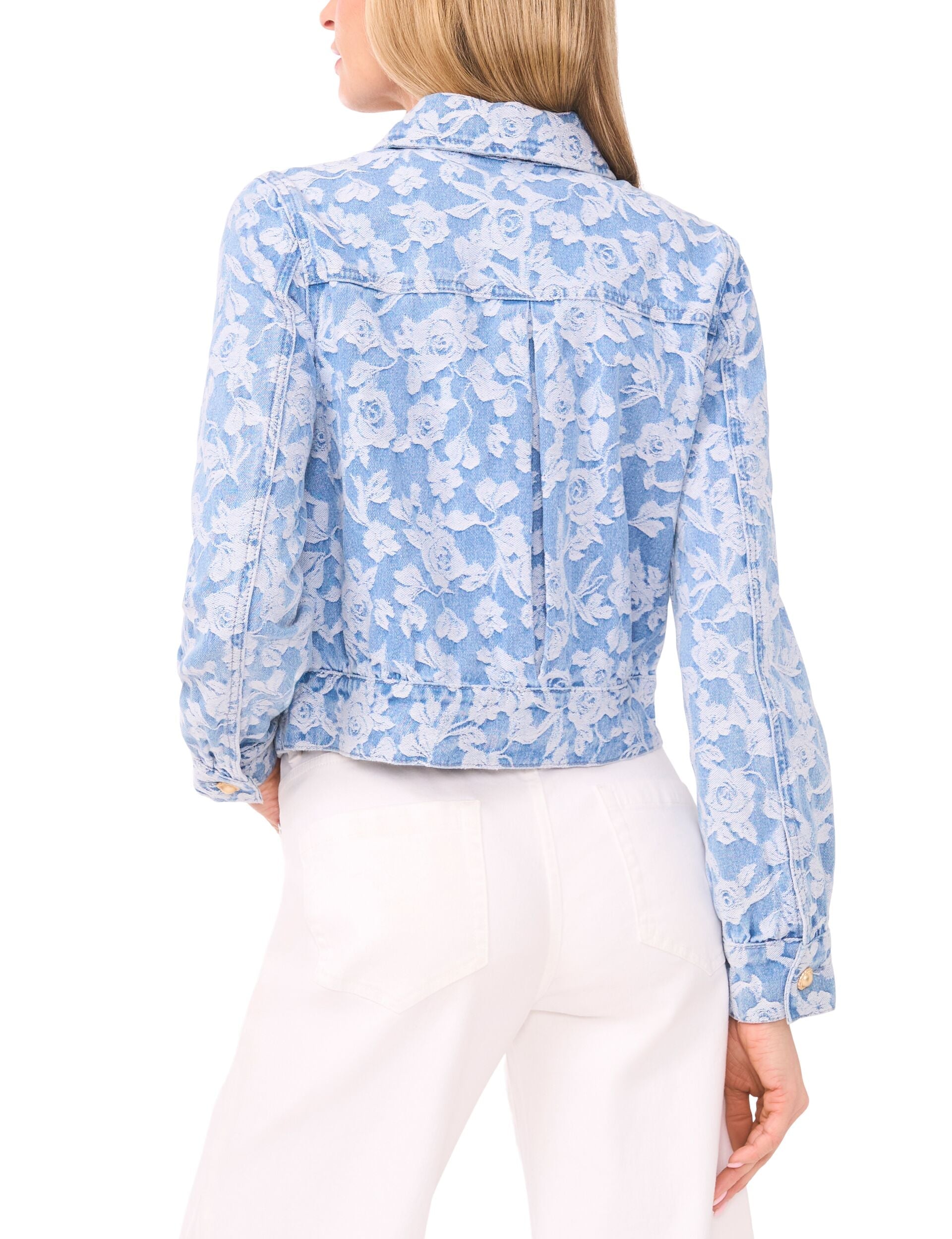 Women ROSET Floral Print Cropped Denim Jacket - Ted Baker
