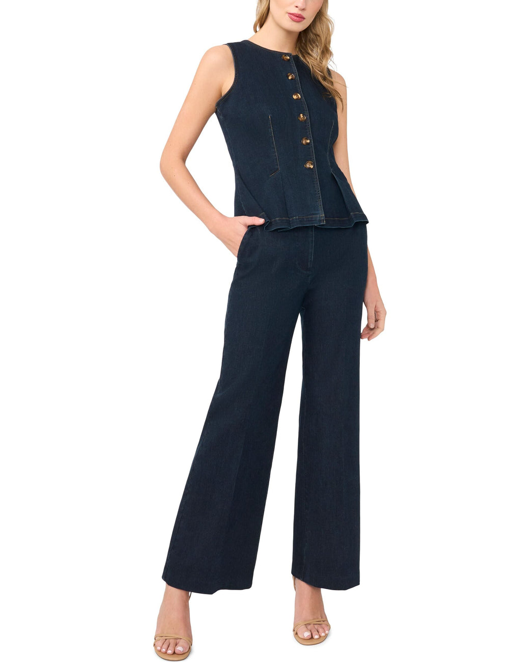 Women CARINA Dark Rinse Smart Wide Leg Jeans - Ted Baker